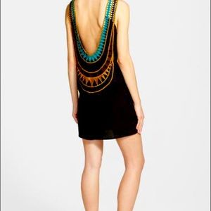 Dirty Ballerina embroidered shift dress backless